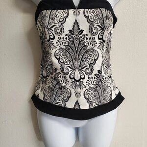 WHBM White & Black Velvet Bustier NWT